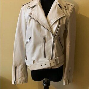 All Saints White/Cream Leather Jacket